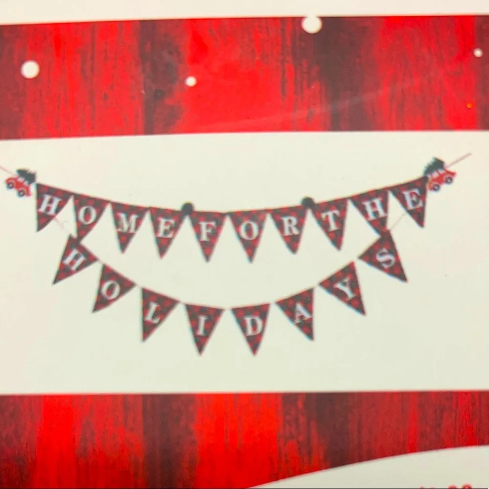 Garland Banner HOME FOR THE HOLIDAYS